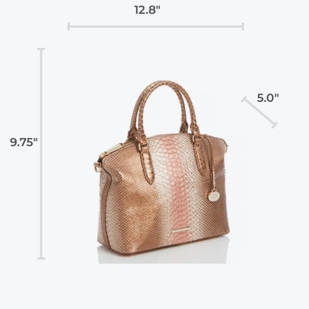 NWT‎ BRAHMIN DUXBURY SATCHEL CROC-EMBOSSED LEATHER SHOULDER BAG